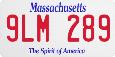 MA license plate 9LM289