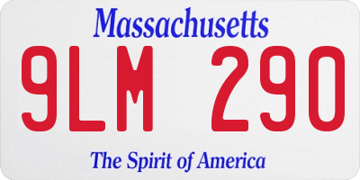 MA license plate 9LM290