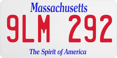 MA license plate 9LM292