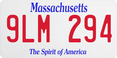 MA license plate 9LM294