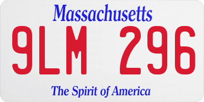 MA license plate 9LM296