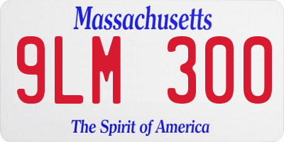MA license plate 9LM300