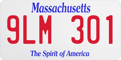 MA license plate 9LM301