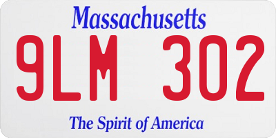 MA license plate 9LM302