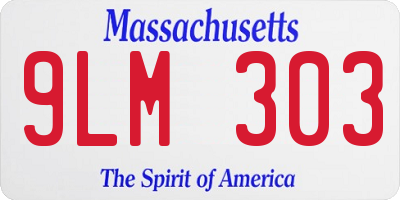 MA license plate 9LM303