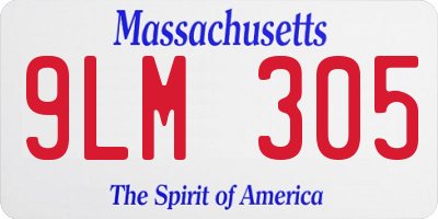 MA license plate 9LM305