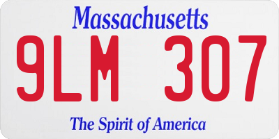 MA license plate 9LM307