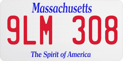 MA license plate 9LM308