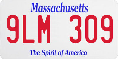 MA license plate 9LM309