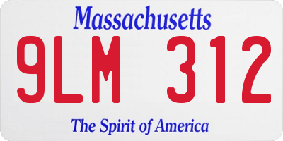 MA license plate 9LM312