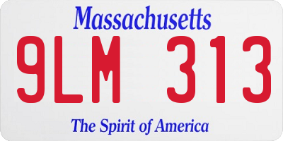 MA license plate 9LM313