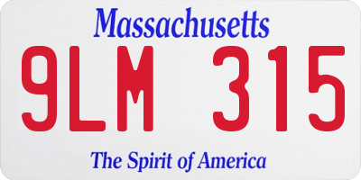 MA license plate 9LM315