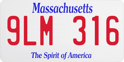 MA license plate 9LM316