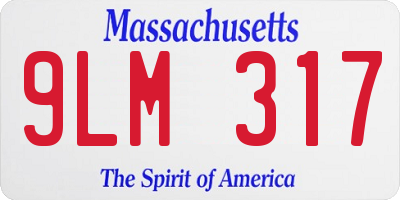 MA license plate 9LM317