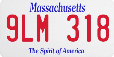 MA license plate 9LM318