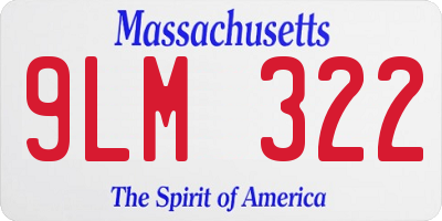 MA license plate 9LM322