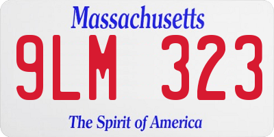 MA license plate 9LM323
