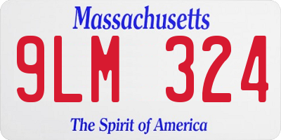 MA license plate 9LM324