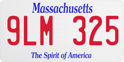 MA license plate 9LM325