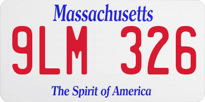 MA license plate 9LM326