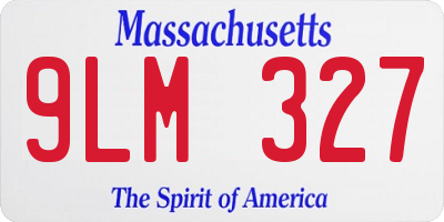 MA license plate 9LM327