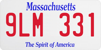MA license plate 9LM331