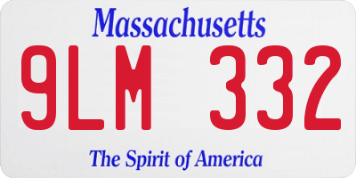 MA license plate 9LM332