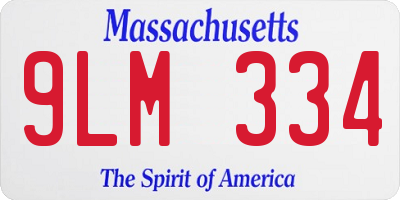 MA license plate 9LM334