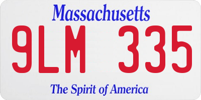 MA license plate 9LM335