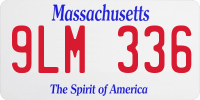 MA license plate 9LM336