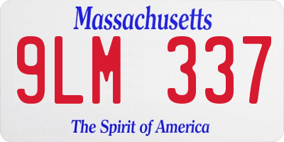 MA license plate 9LM337