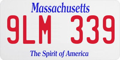 MA license plate 9LM339