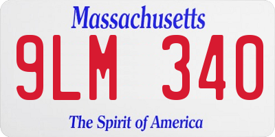 MA license plate 9LM340