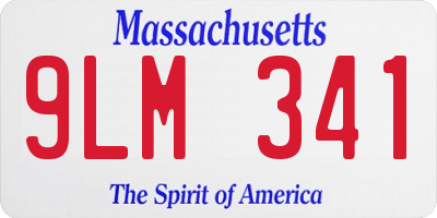 MA license plate 9LM341
