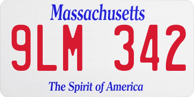 MA license plate 9LM342