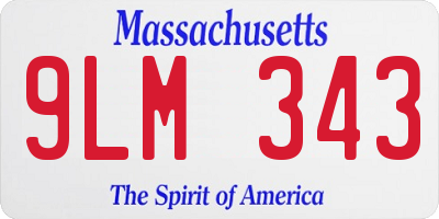 MA license plate 9LM343