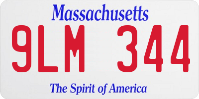 MA license plate 9LM344