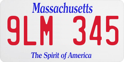 MA license plate 9LM345