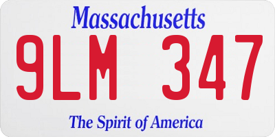 MA license plate 9LM347