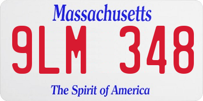 MA license plate 9LM348