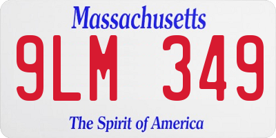 MA license plate 9LM349