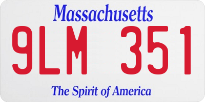 MA license plate 9LM351