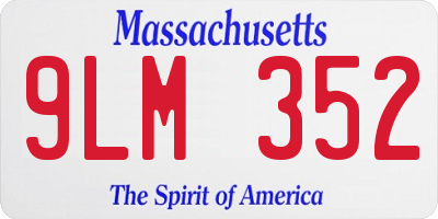 MA license plate 9LM352