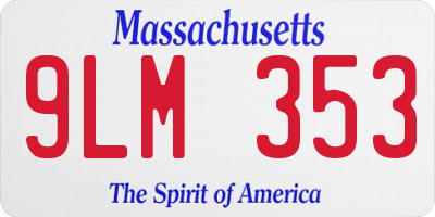 MA license plate 9LM353