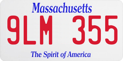 MA license plate 9LM355