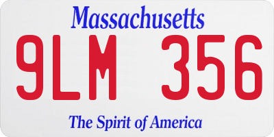 MA license plate 9LM356