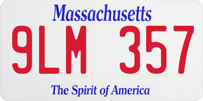 MA license plate 9LM357