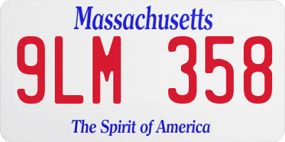 MA license plate 9LM358