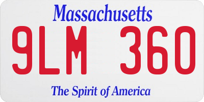 MA license plate 9LM360