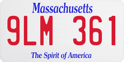 MA license plate 9LM361